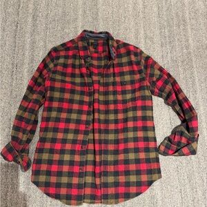 J. Crew Plaid Button-Down Shirt in Red and Brown